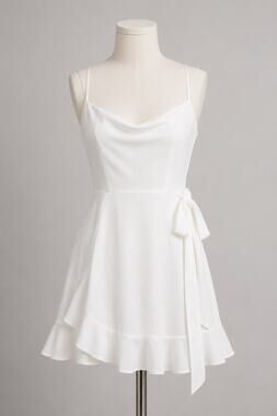 Lucy in the Sky White Capri Ruffle Tie Mini Dress - Size XS